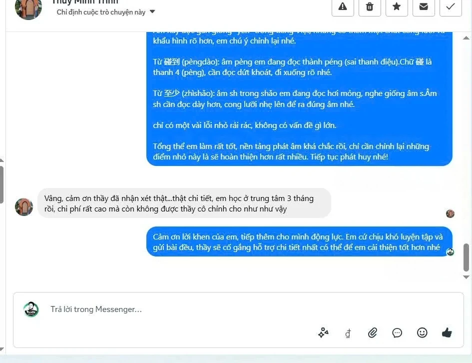 Feedback của học viên Thùy Minh Trinh