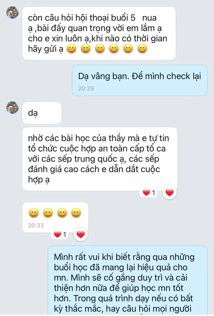 Feedback của học viên Thanh Tâm
