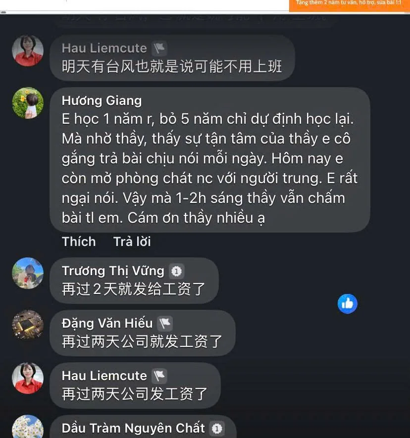 Feedback của học viên Hướng Giang