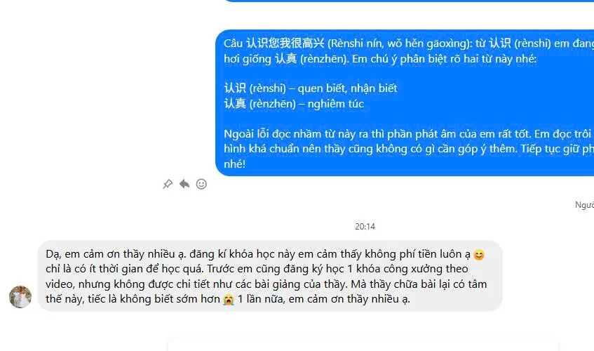 Feedback của học viên Bảo Anh