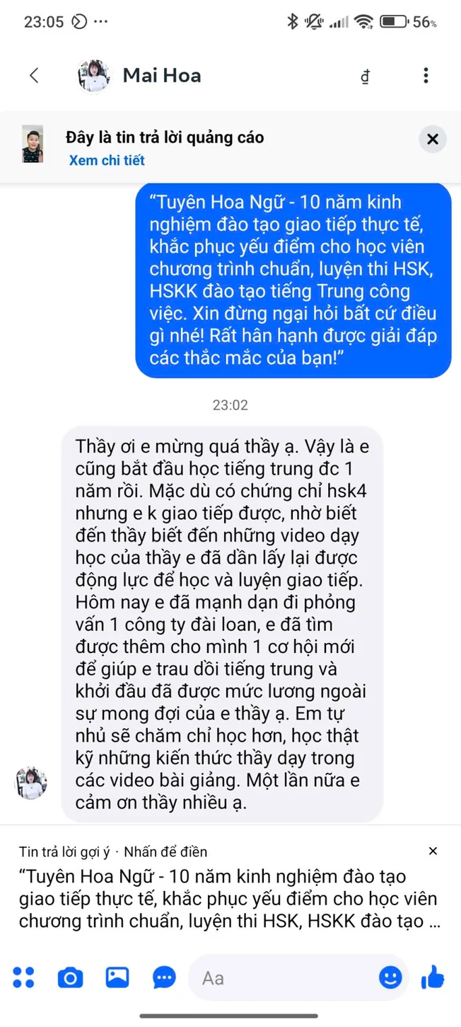 Feedback của học viên Mai Hoa